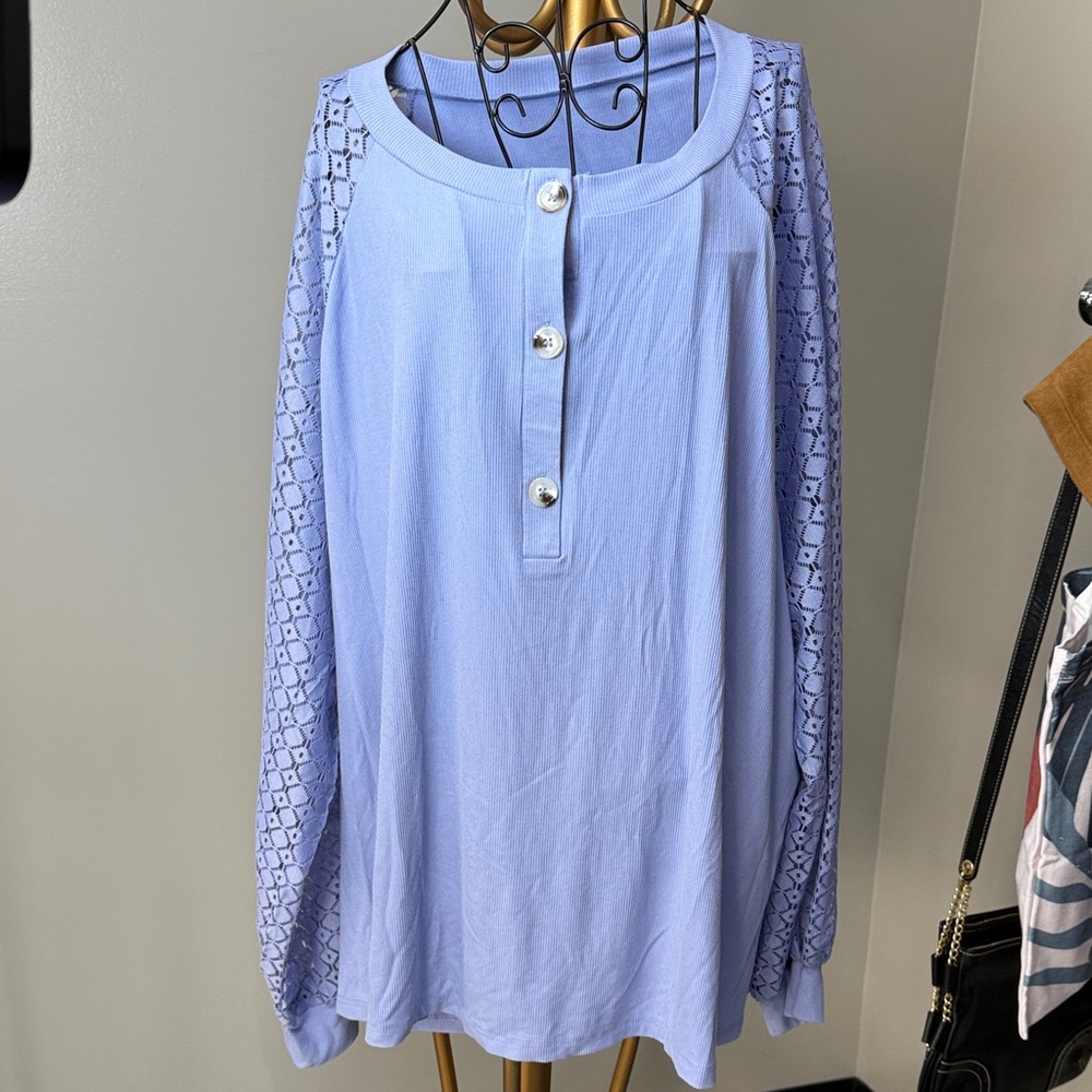 Lavender Lace Sleeve Women's Top